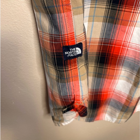The North Face Men’s Button Down Short Sleeve Plaid Shirt Size XL Red Brown - Picture 5 of 5